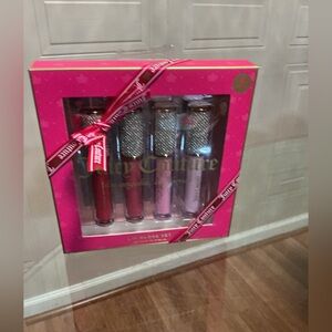 New Juicy Couture 4 Pck Lip Gloss Makeup Cosmetic Rhinestone Cherry Sugar Cute